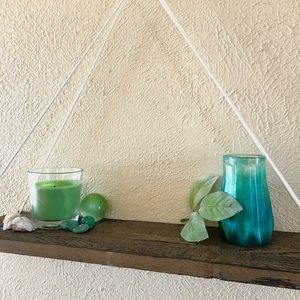 Handcrafted expresso stained reclaimed wood shelf